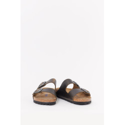 BIRKENSTOCK FADED KHAKI ARIZONA NARROWARIZONA SOFT FOOTBED OILED LEATHER SANDALS